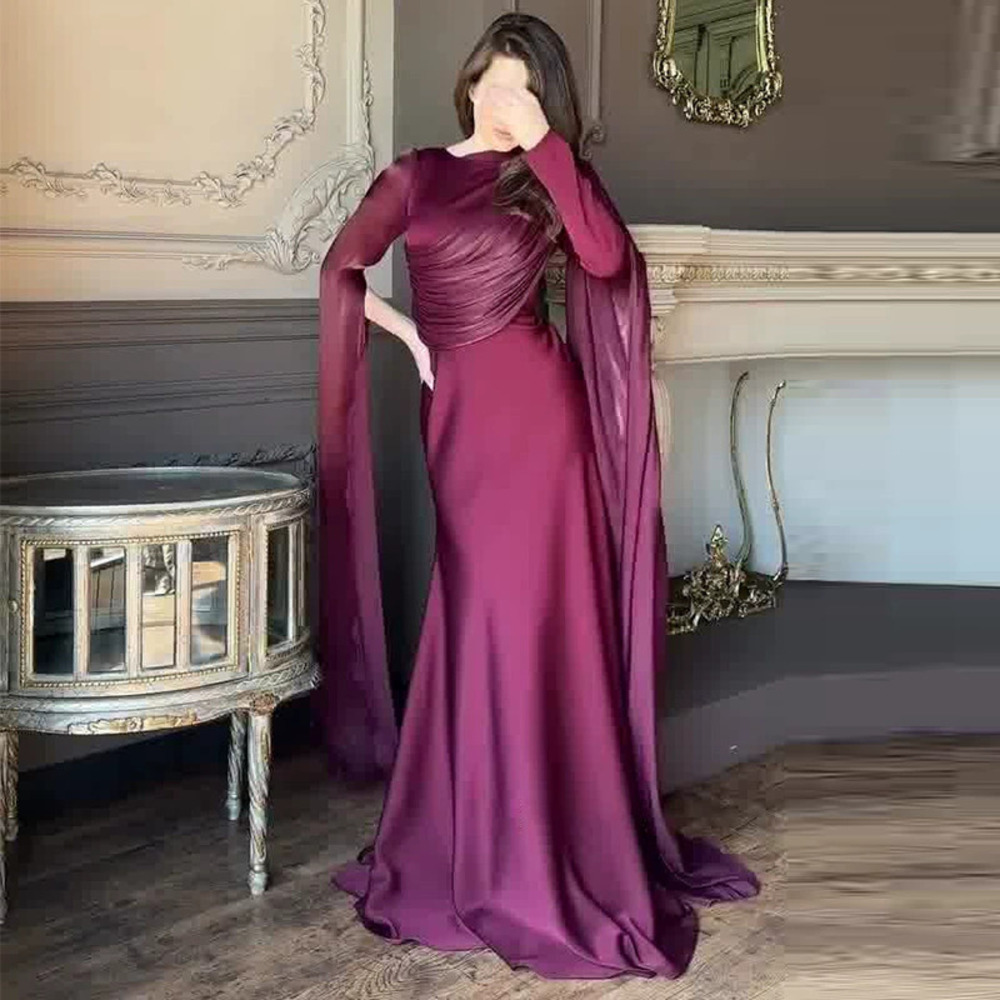 Forever 21 Dark Red Elegant Slim-Fit Floor Length Dress
